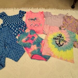 Girl’s Clothes Lot Spring Summer Beach Bundle Set Kids Size 7 - 8 (Medium)